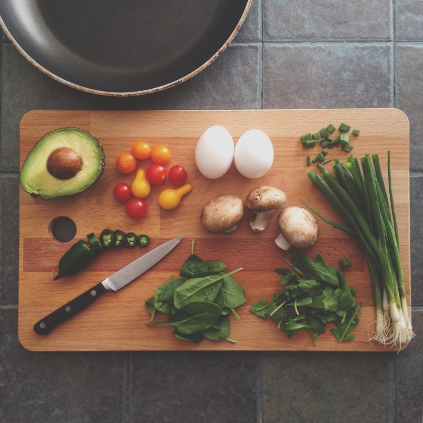 Fresh produce and whole foods on a kitchen bench