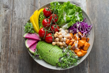 Bowl of vibrant vegetable soup